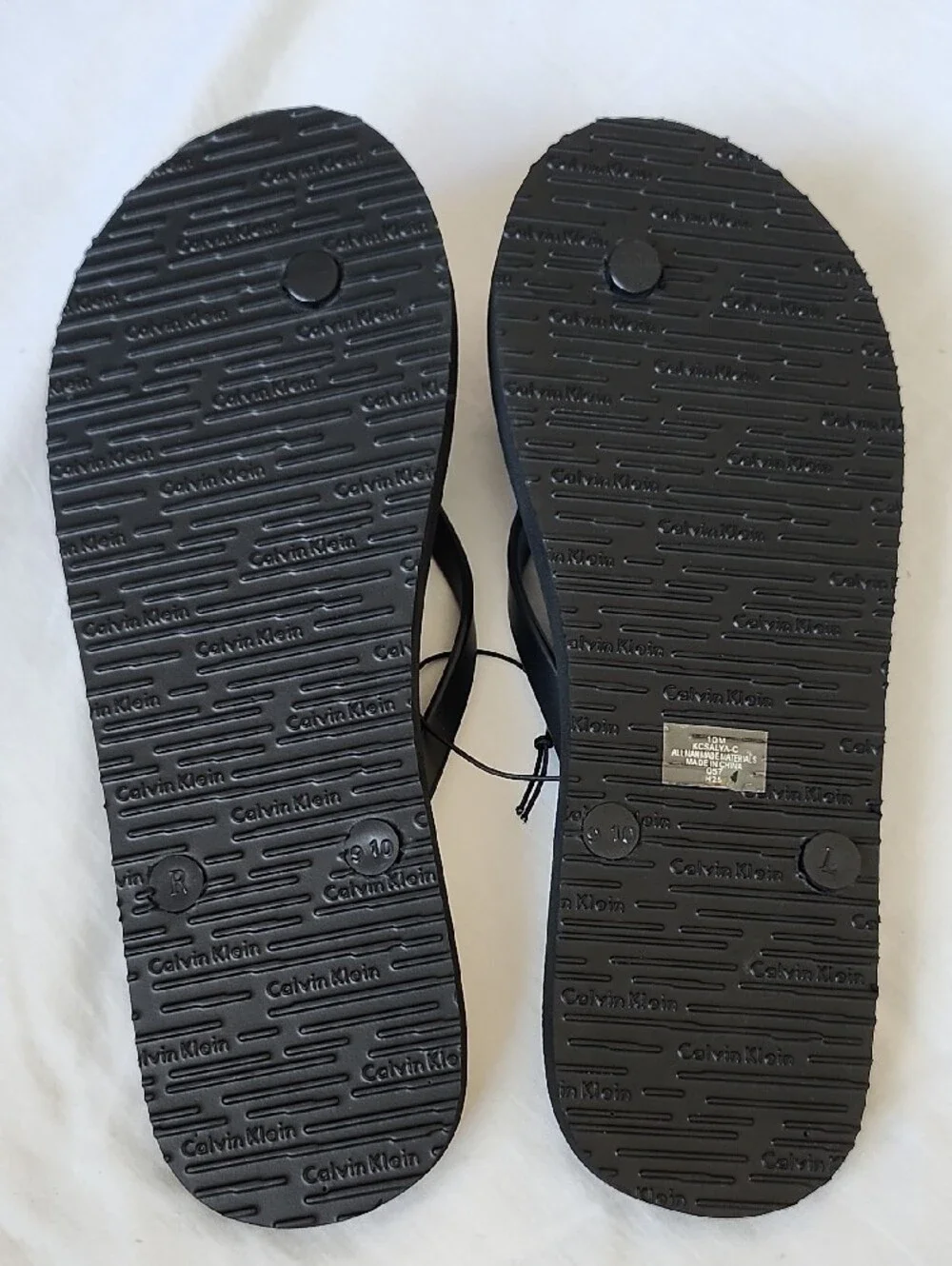 Calvin Klein Salma Women's Logo Flip Flop Sandals Black Size 10 NWT